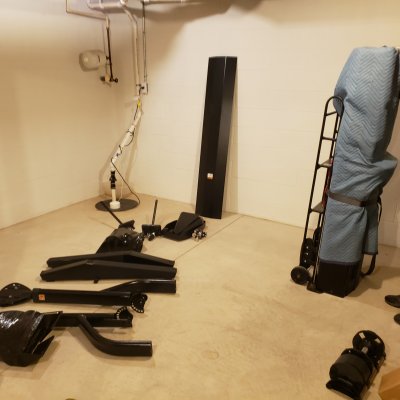 setting up gym equipment